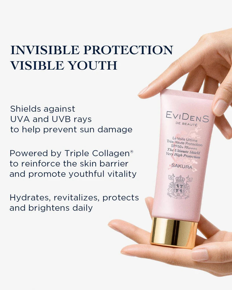 NEW 2026 ! Evidens The Ultimate Shield Very High Protection SPF 50 PA++++ 高效抗氧護膚防曬 50ml
